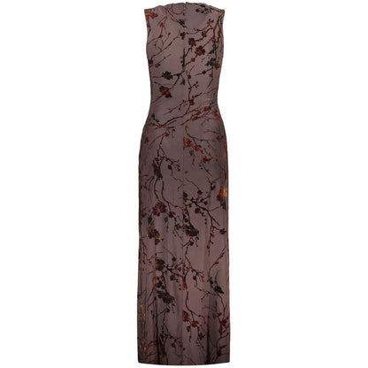 Robe Desigual femme longue à motifs en polyester marron – DE-47941