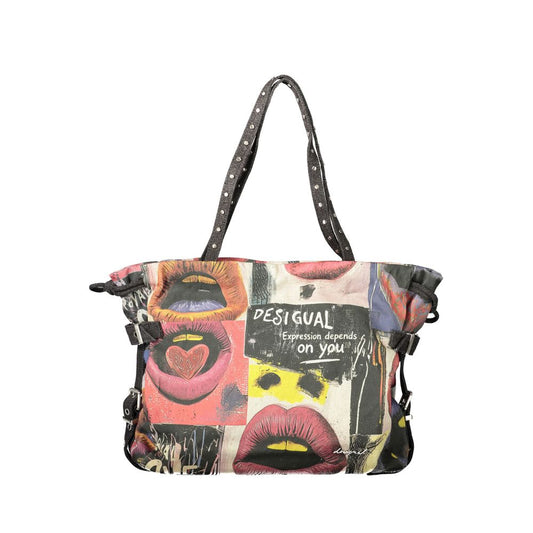 Sac à main Desigual femme Scratched Blue Lifta en coton noir – DE-47991