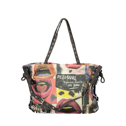 Sac à main Desigual femme Scratched Blue Lifta en coton noir – DE-47991