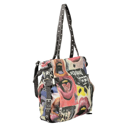 Sac à main Desigual femme Scratched Blue Lifta en coton noir – DE-47991