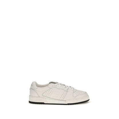 Fendi White Calf Leather Bos Taurus Athletic Sneakers
