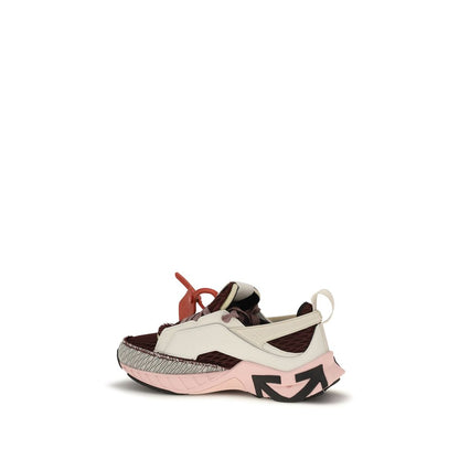 Off-White Multicolor Polyester Athletic Sneakers