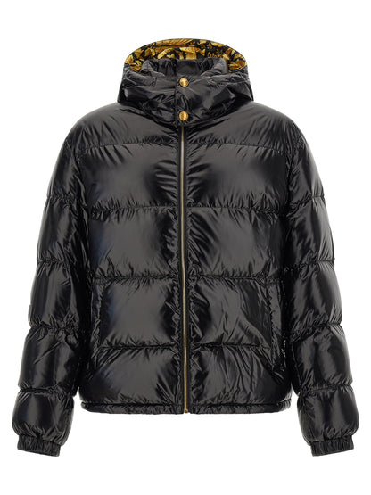 Versace Black Nylon Full-Length Jacket