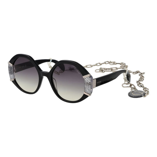 Lunettes de soleil Guess femme rondes monture acétate noire, verres violets – GU-1060238