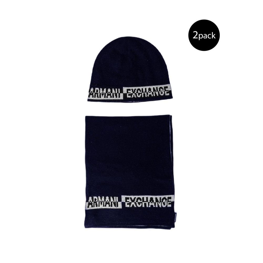 Ensemble écharpe et gants Armani Exchange homme en polyester bleu – AREX-7255300010