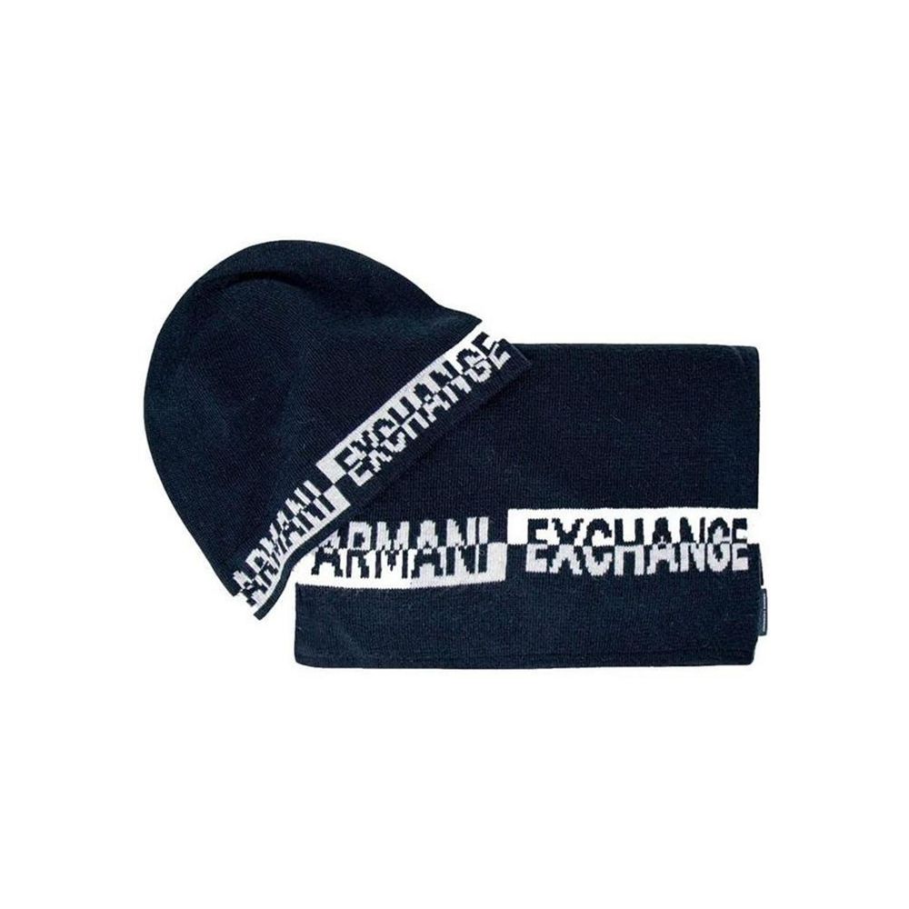 Ensemble écharpe et gants Armani Exchange homme en polyester bleu – AREX-7255300010