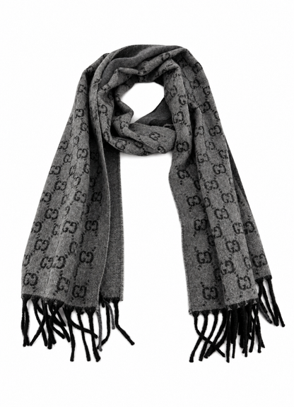 Écharpe Gucci mixte en cachemire et laine grise – GU467871FBB