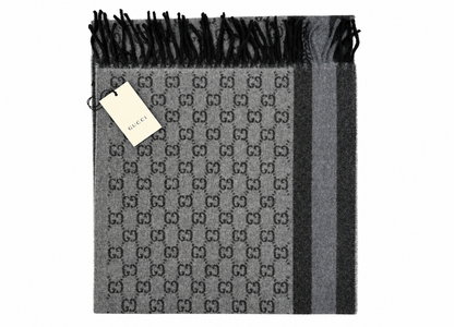 Écharpe Gucci mixte en cachemire et laine grise – GU467871FBB