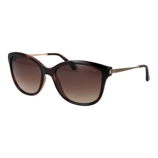 Lunettes de soleil Guess femme papillon monture acétate marron, verres marron – GU-1022318