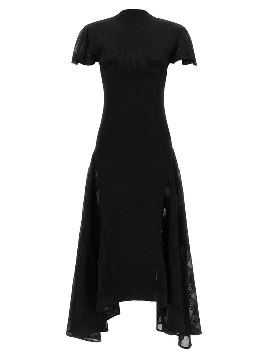 Robe midi Lanvin en soie noire – LA-345154