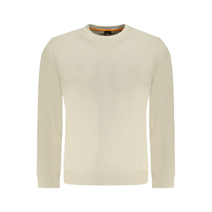 Sweat-shirt Hugo Boss homme col rond en coton beige – BO-33907