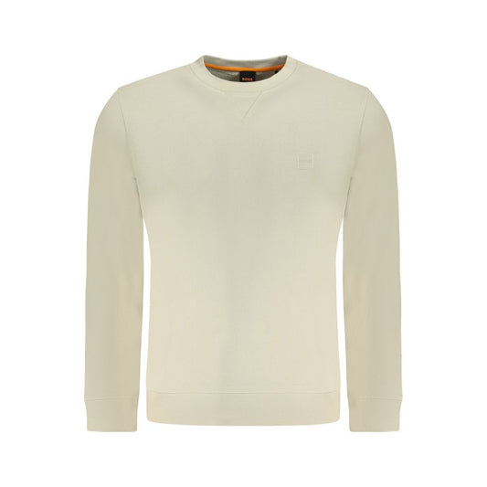 Sweat-shirt Hugo Boss homme col rond en coton beige – BO-33907