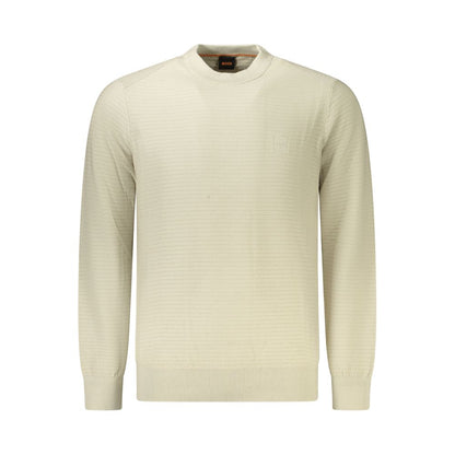 T-shirt manches longues Hugo Boss homme en coton et cachemire beige – BO-35294