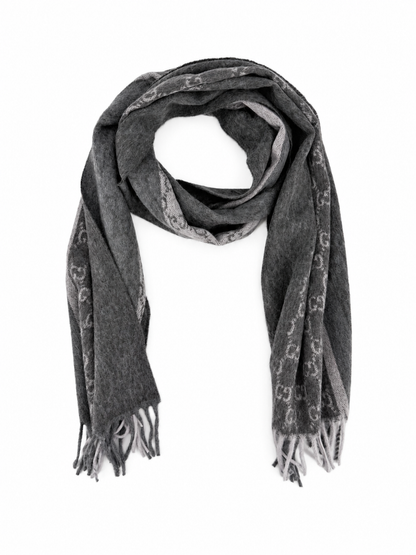 Écharpe Gucci mixte en cachemire et laine gris anthracite – GU467873FBB