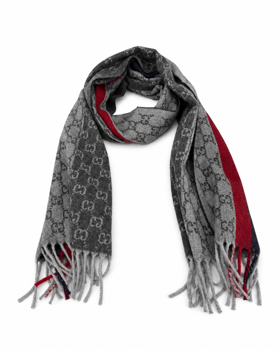 Écharpe Gucci mixte en cachemire et laine grise – GU467874FBB