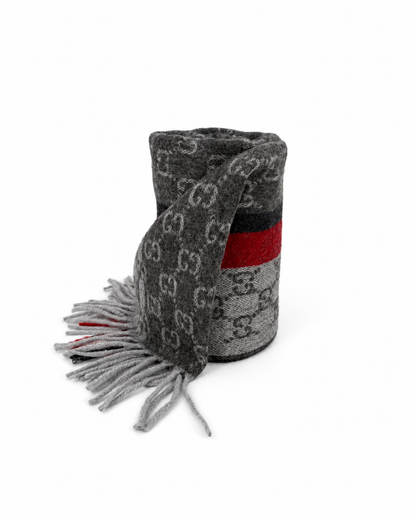 Écharpe Gucci mixte en cachemire et laine grise – GU467874FBB