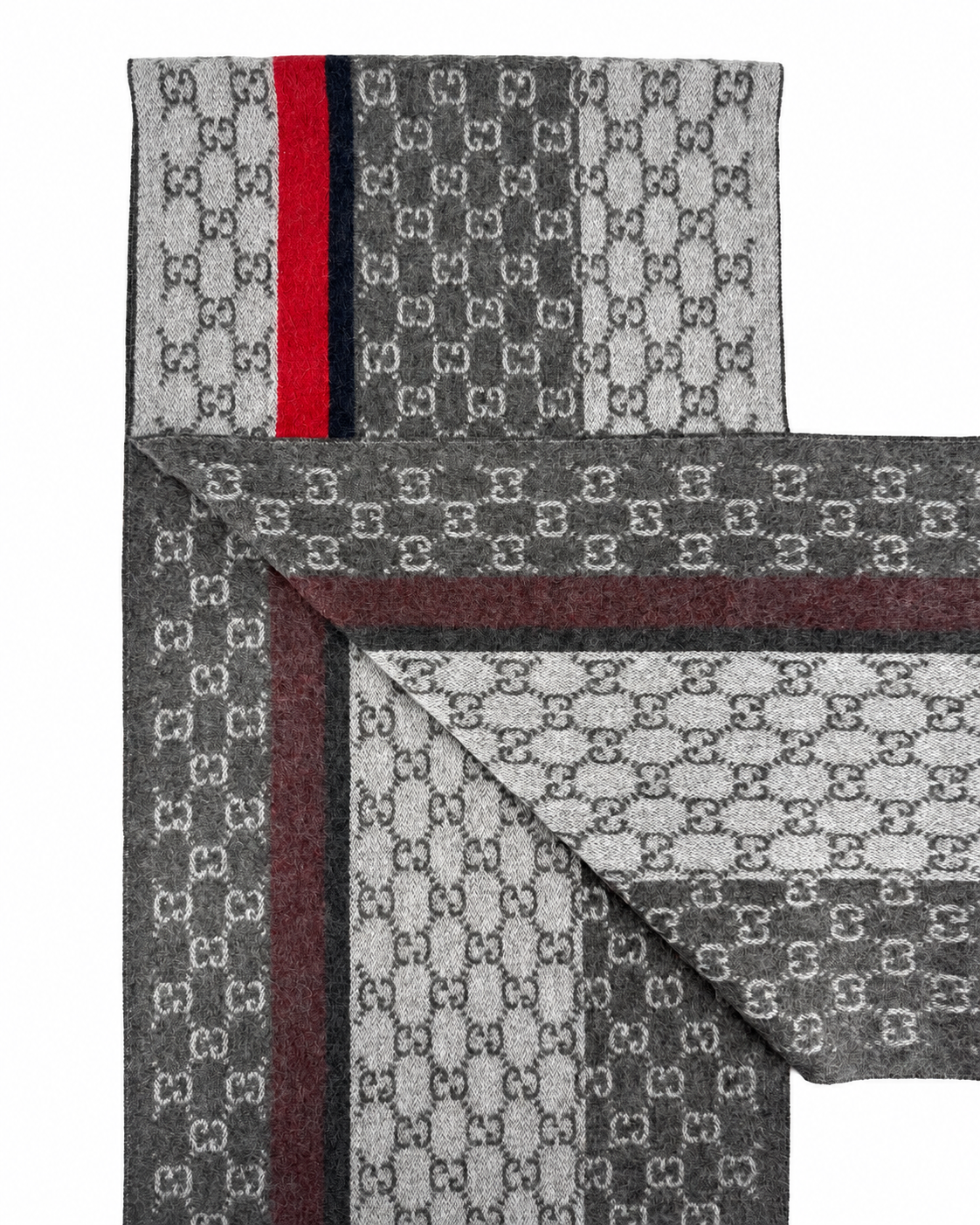 Écharpe Gucci mixte en cachemire et laine grise – GU467874FBB