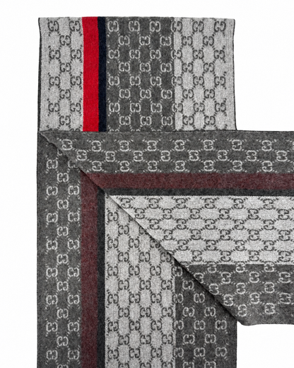 Écharpe Gucci mixte en cachemire et laine grise – GU467874FBB