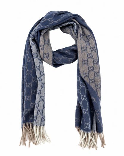 Écharpe Gucci mixte en cachemire et laine bleue – GU467875FBB