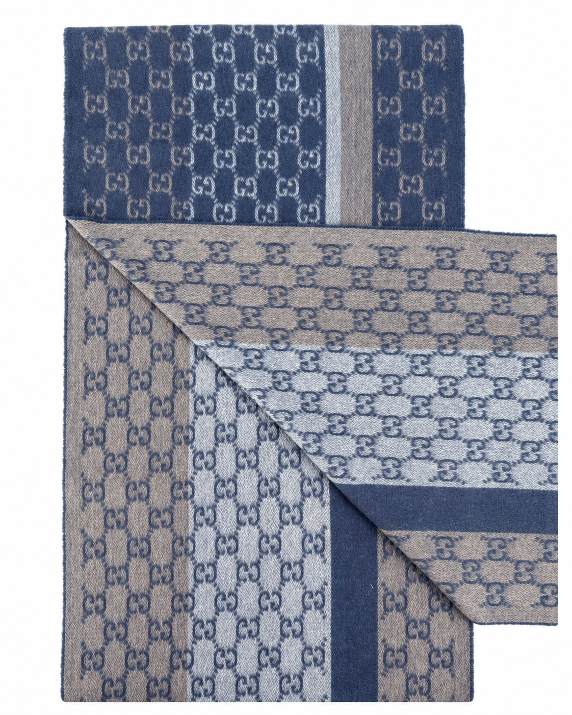 Écharpe Gucci mixte en cachemire et laine bleue – GU467875FBB