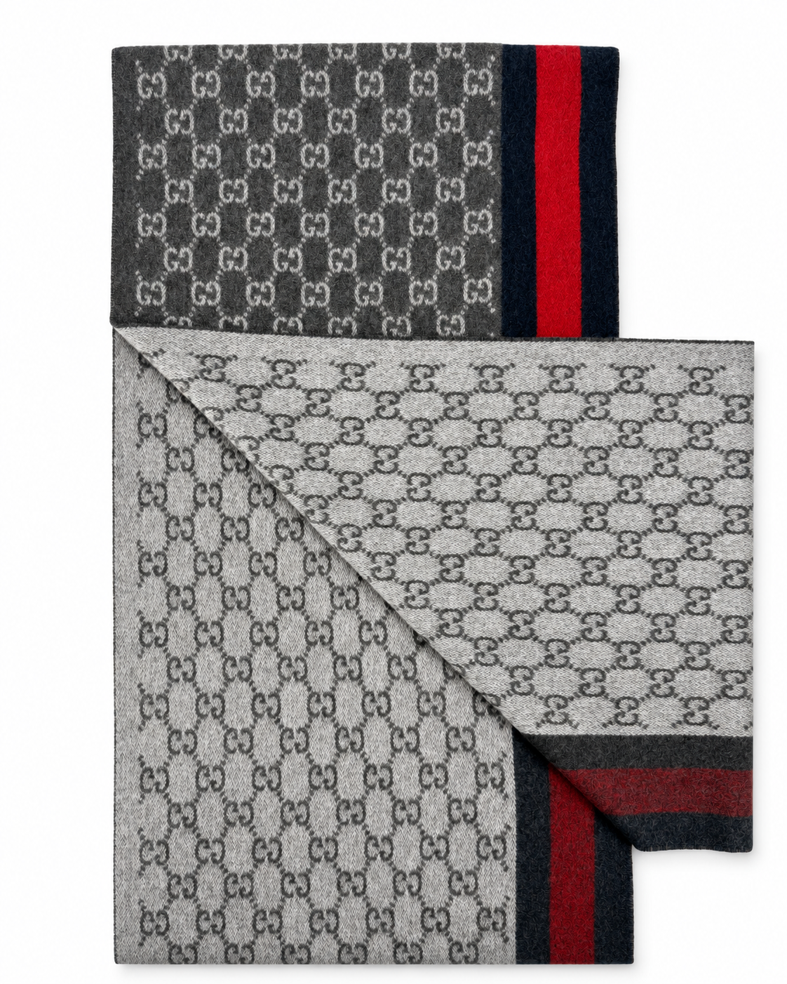 Écharpe Gucci mixte en cachemire et laine gris anthracite – GU467876FBB