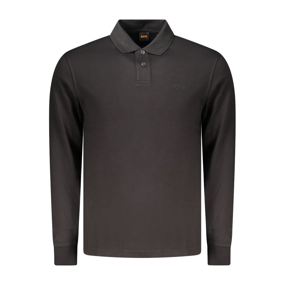 Polo à manches longues Hugo Boss homme en coton noir – BO-48135