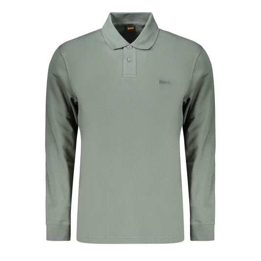 Polo à manches longues Hugo Boss homme en coton vert – BO-48134