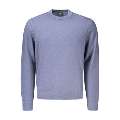Pull Hugo Boss homme en laine vierge bleu – BO-48138