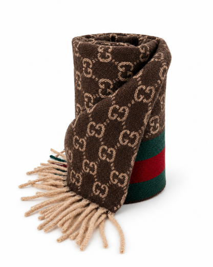 Écharpe Gucci mixte en cachemire et laine marron – GU467877FBB