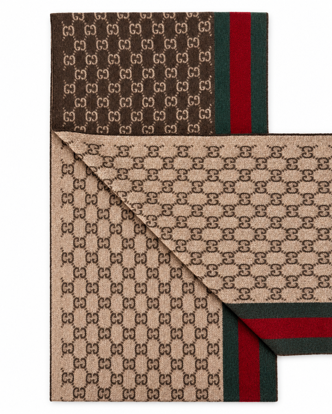 Écharpe Gucci mixte en cachemire et laine marron – GU467877FBB