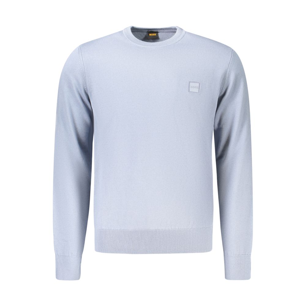Pull Hugo Boss homme en coton et cachemire bleu azur – BO-48149