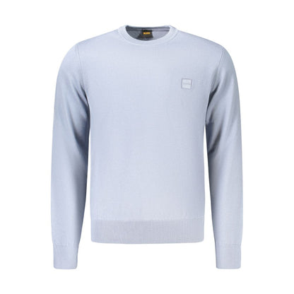 Pull Hugo Boss homme en coton et cachemire bleu azur – BO-48149