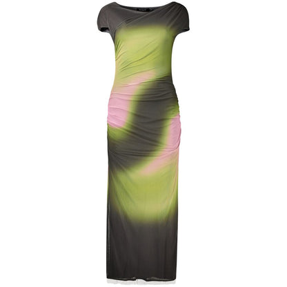 Robe Desigual femme longue à motifs en polyester vert – DE-48286