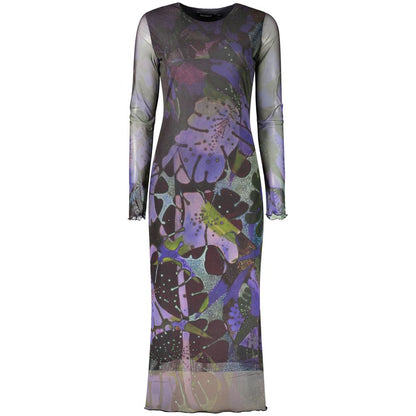 Robe Desigual femme longue à motifs en polyester violet – DE-48290