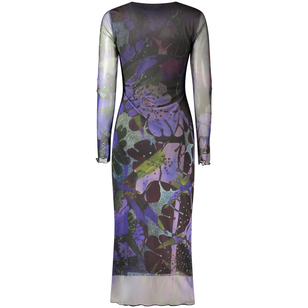 Robe Desigual femme longue à motifs en polyester violet – DE-48290