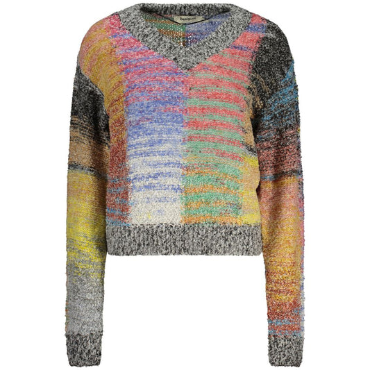 Pull Desigual femme à motifs en polyester jaune – DE-48304