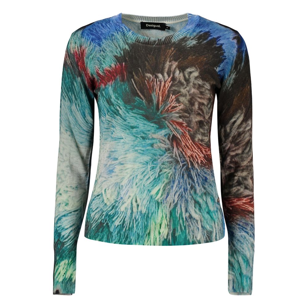 Pull Desigual femme à motifs en viscose bleu – DE-48306