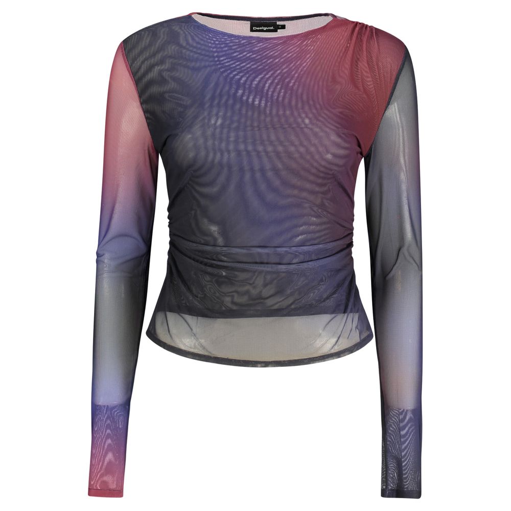 T-shirt Desigual femme Estambul manches longues en polyester bleu – DE-48350