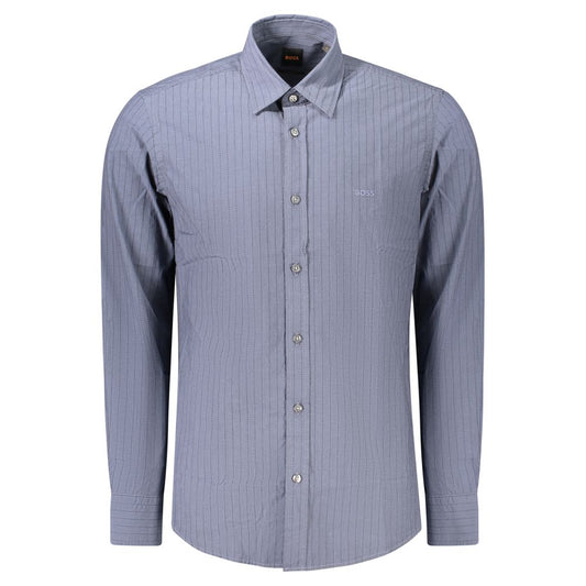 Chemise Hugo Boss homme en coton bleue – BO-48157