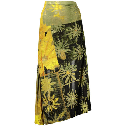 Jupe Desigual femme longue Julieta à motifs en viscose vert – DE-48312