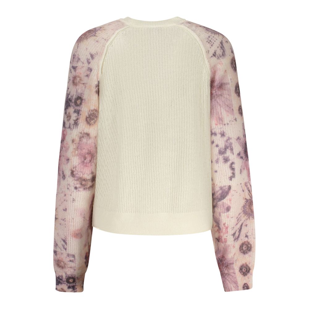 Pull Desigual femme motif botanique en polyamide et laine blanc – DE-48320