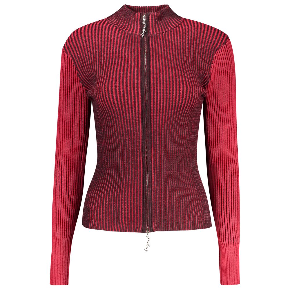 Cardigan Desigual femme zippé en viscose rouge – DE-48322