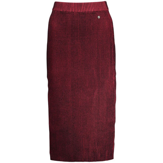 Jupe Desigual femme longue en viscose rouge – DE-48329