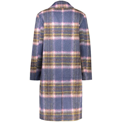 Manteau Desigual femme à carreaux en polyester bleu – DE-48340