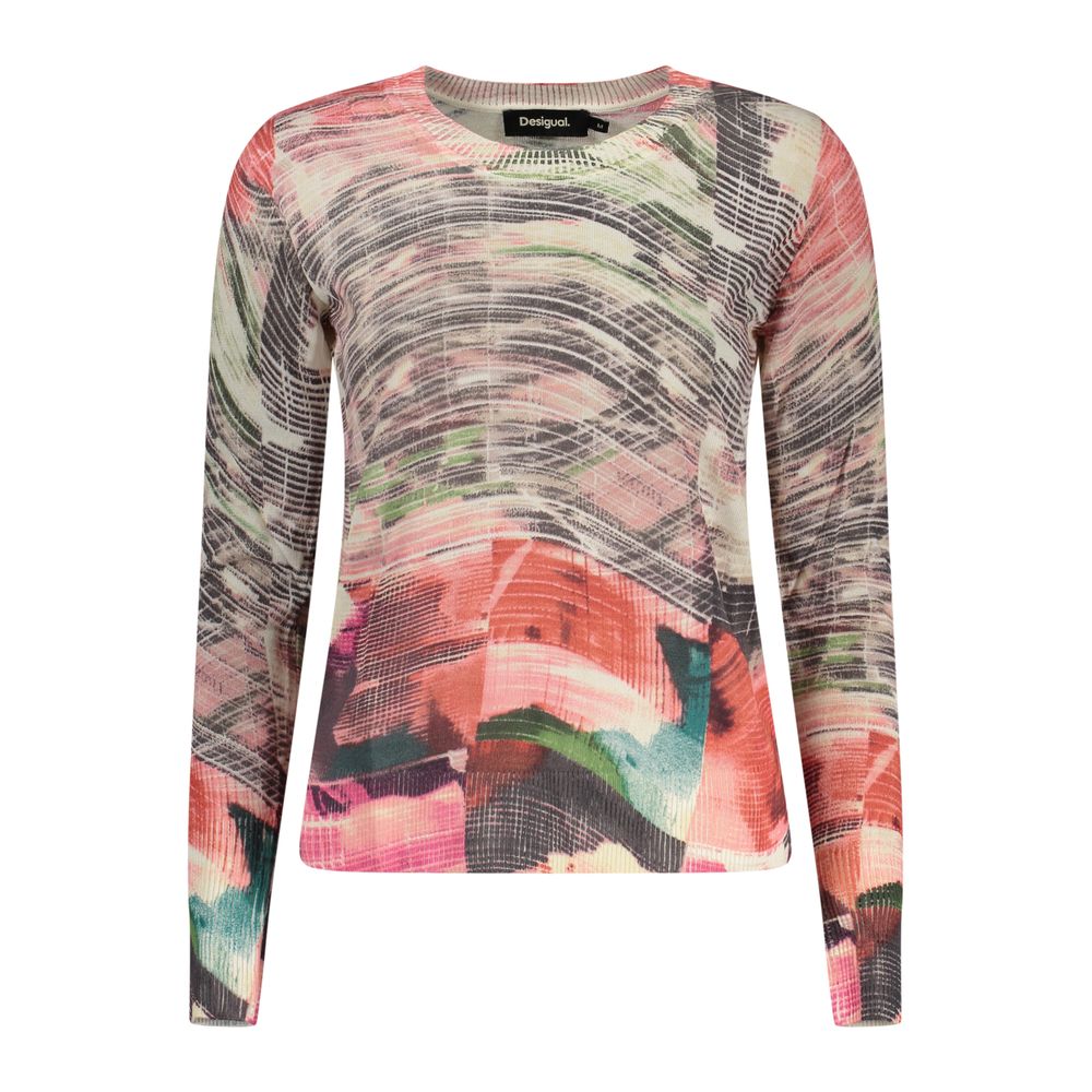 Pull Desigual femme Glitch à motifs en viscose blanc – DE-48344