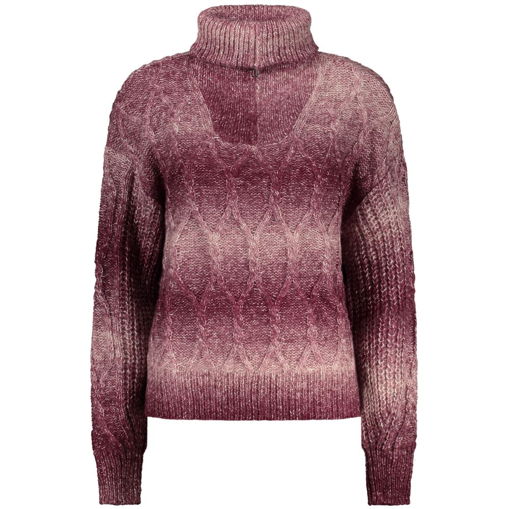 Pull Desigual femme demi-zip en acrylique violet – DE-48355
