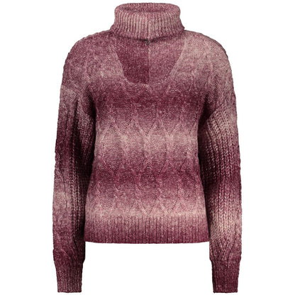 Pull Desigual femme demi-zip en acrylique violet – DE-48355