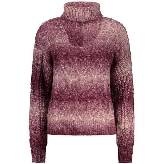 Pull Desigual femme demi-zip en acrylique violet – DE-48355