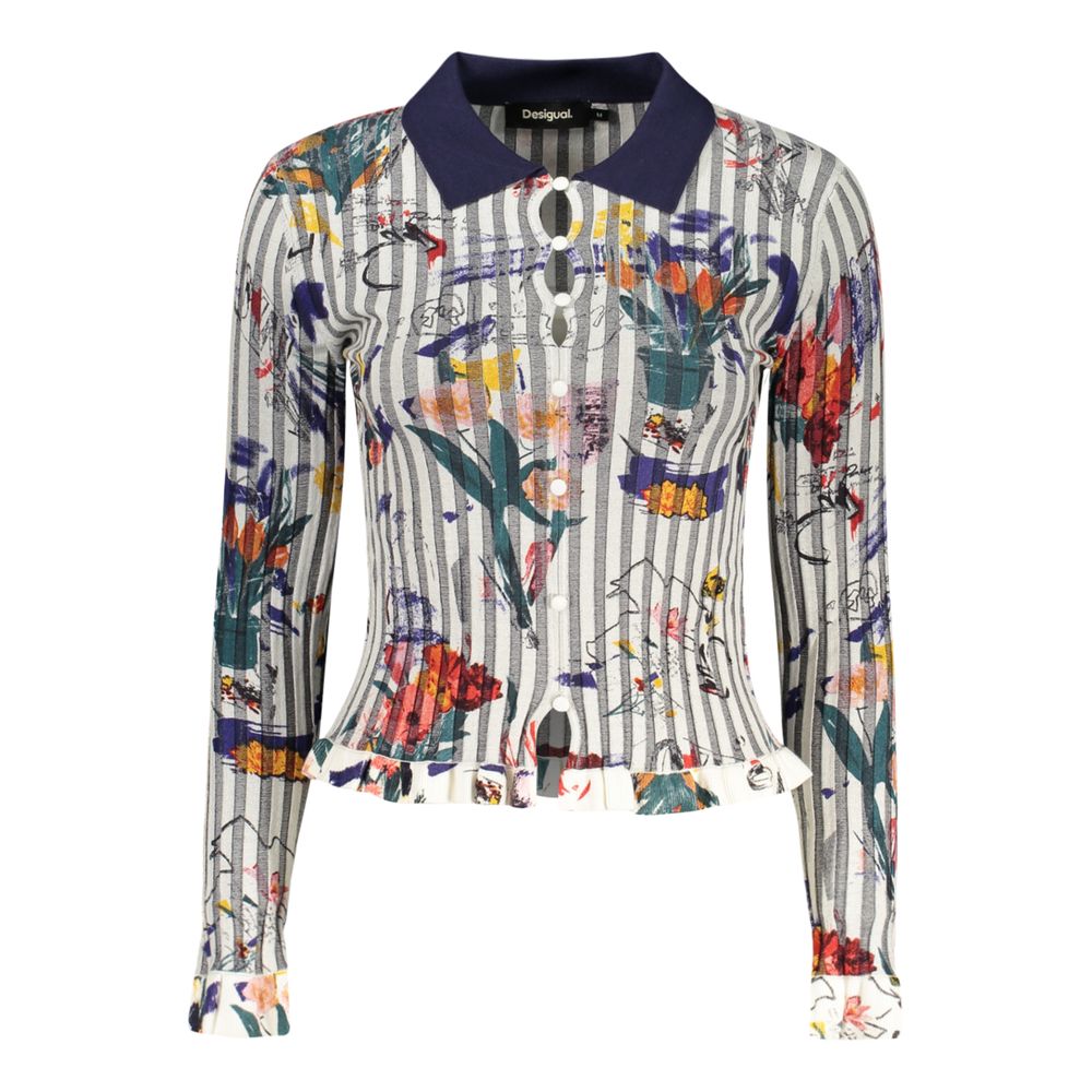 Pull Desigual femme Flowpock à motifs en viscose blanc – DE-48354
