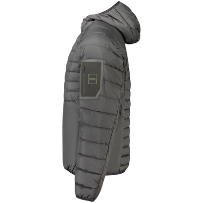 Veste Hugo Boss homme à capuche en polyester noir – BO-48131